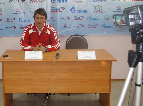 Сергей Первушин на своей первой пресс-конференции в Тамбове в качестве и.о. главного тренера